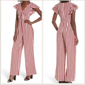 Love, Fire Tie Front Wide Leg Jumpsuit